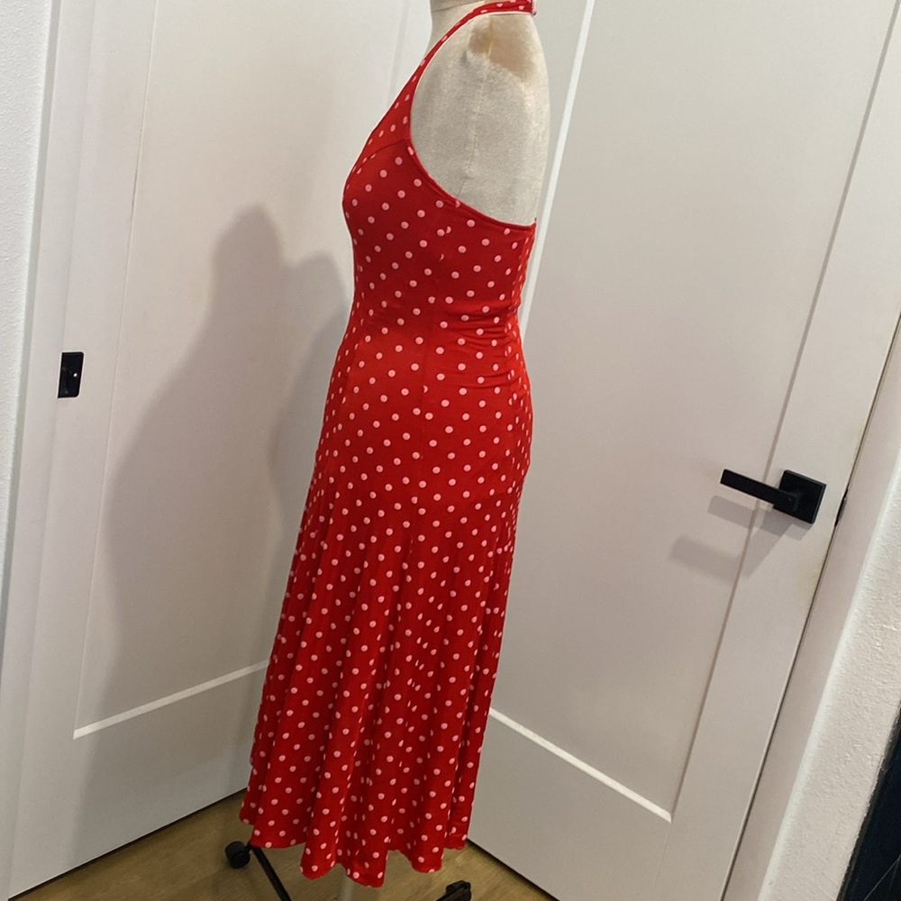 ALEXIA ADMOR Red and White Polka Dot Halter Dress |Size Medium - Picture 8 of 12